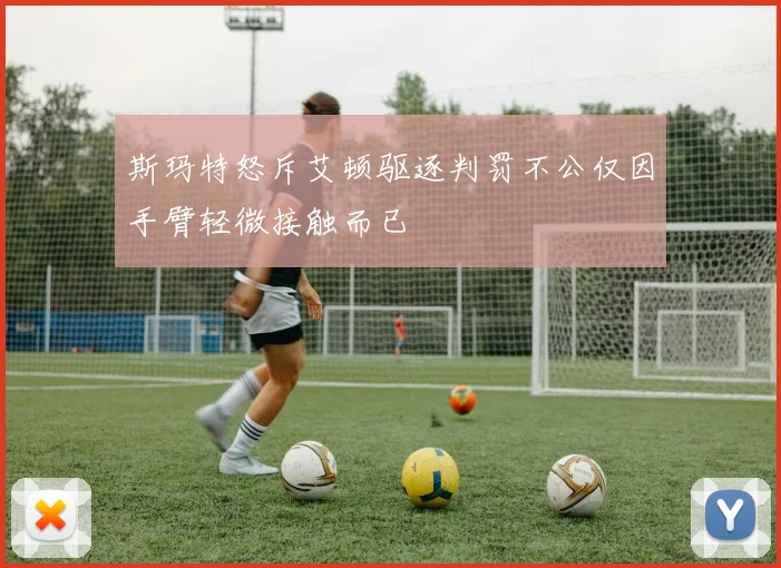 斯玛特怒斥艾顿驱逐判罚不公仅因手臂轻微接触而已